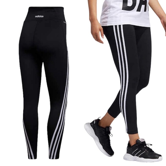 ADIDAS ⅞ Active Aeroready Leggings - Black / White - NWT - Picture 1 of 5